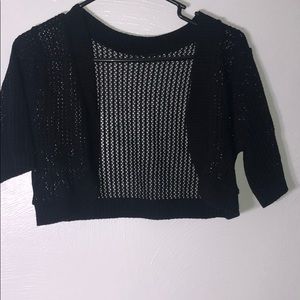 Short sleeve netted cardigan